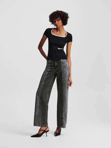 KARL LAGERFELD JEANSLoosefit Traperice - crna boja: prednji dio