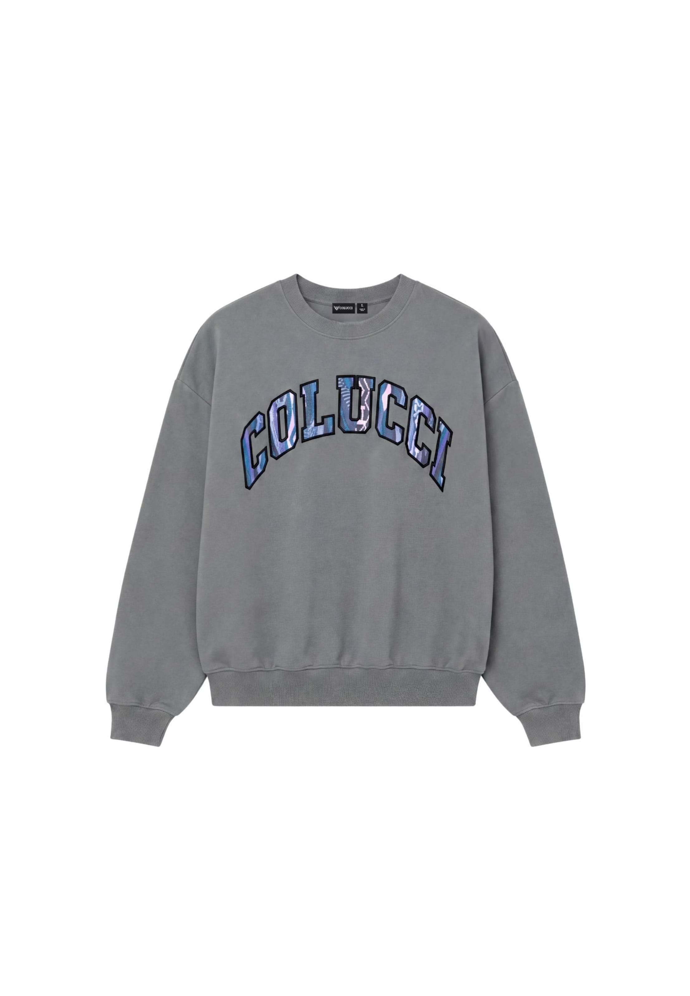 Colucci Sweatshirt 'College' in Grijs: voorkant