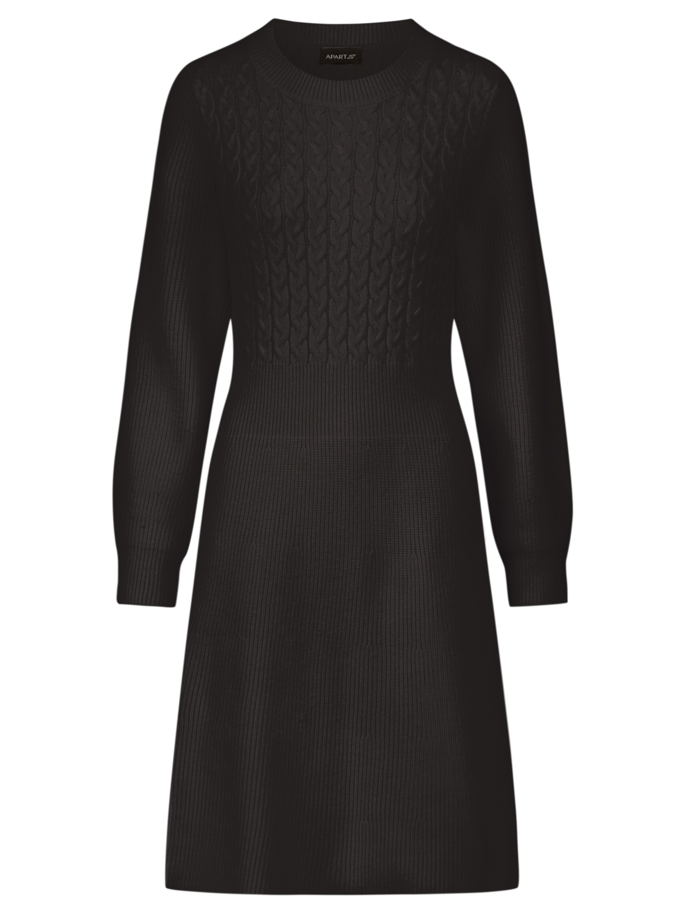 APART Strickkleid in Schwarz: Vorderseite