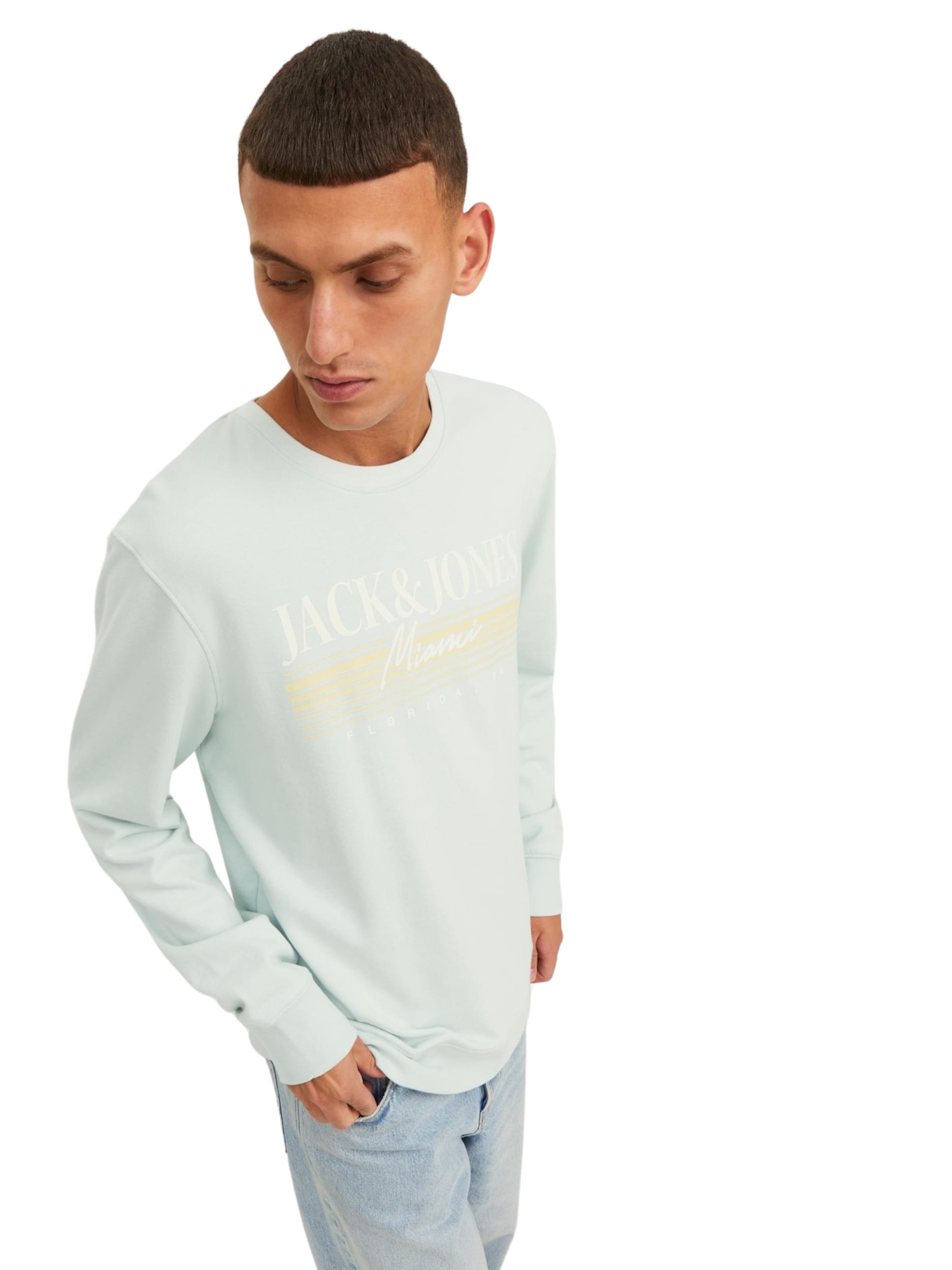 JACK & JONES Mikina 'JORPalma' – zelená
