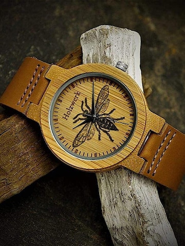 Holzwerk - Reloj analógico 'MY BEE' en marrón