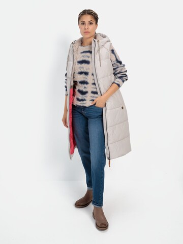 CAMEL ACTIVE Lange Pufferweste mit Kapuze in Beige: Vorderseite