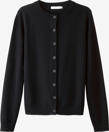 hessnatur Knit Cardigan in Black: front