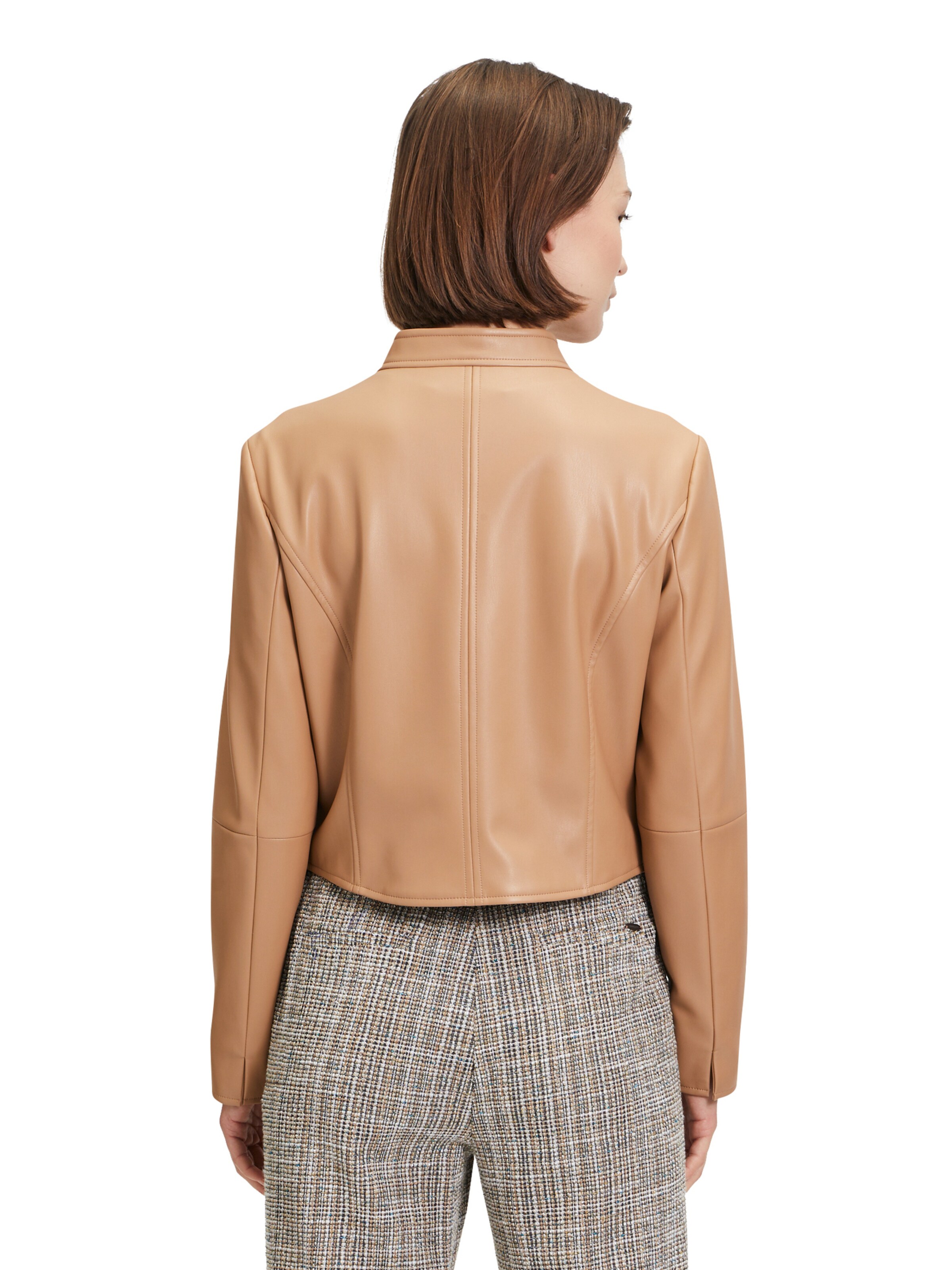 Betty & Co Bikerjacke mit Stehkragen in Braun