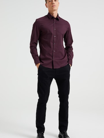 WE Fashion Slim fit Button Up Shirt in Red