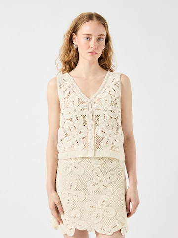 YAS Knitted Vest 'YASAnula' in Beige: front