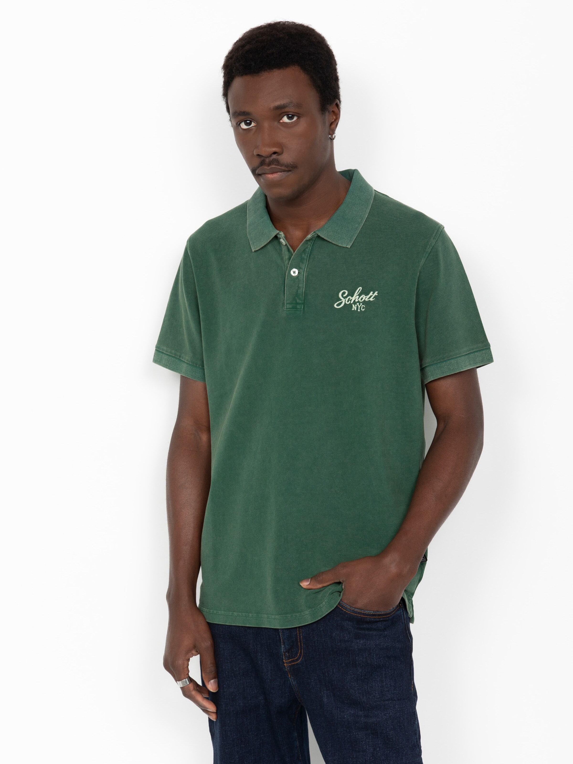 Schott NYC Shirt‌‌‌ in Grün: Vorderseite
