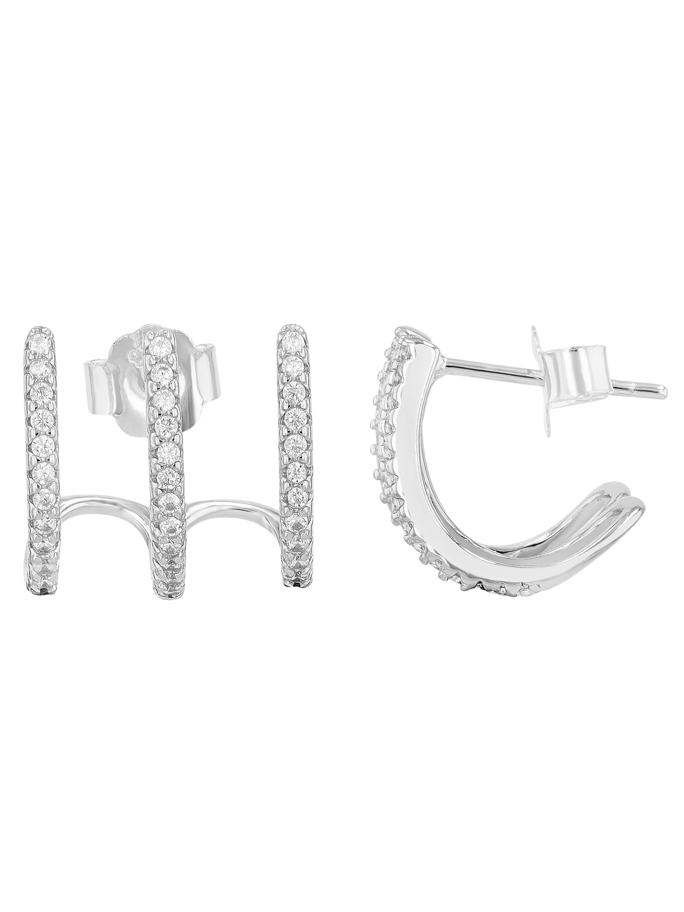 Akzent Earrings 'langlebig' in Silver: front