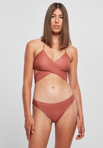 Urban Classics Triangel Bikini in Oranje: voorkant