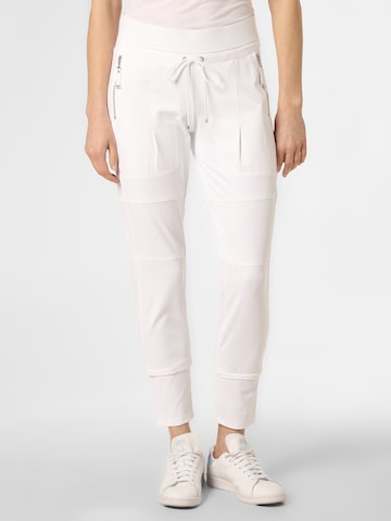 Raffaello Rossi Tapered Pleat-Front Pants in White: front