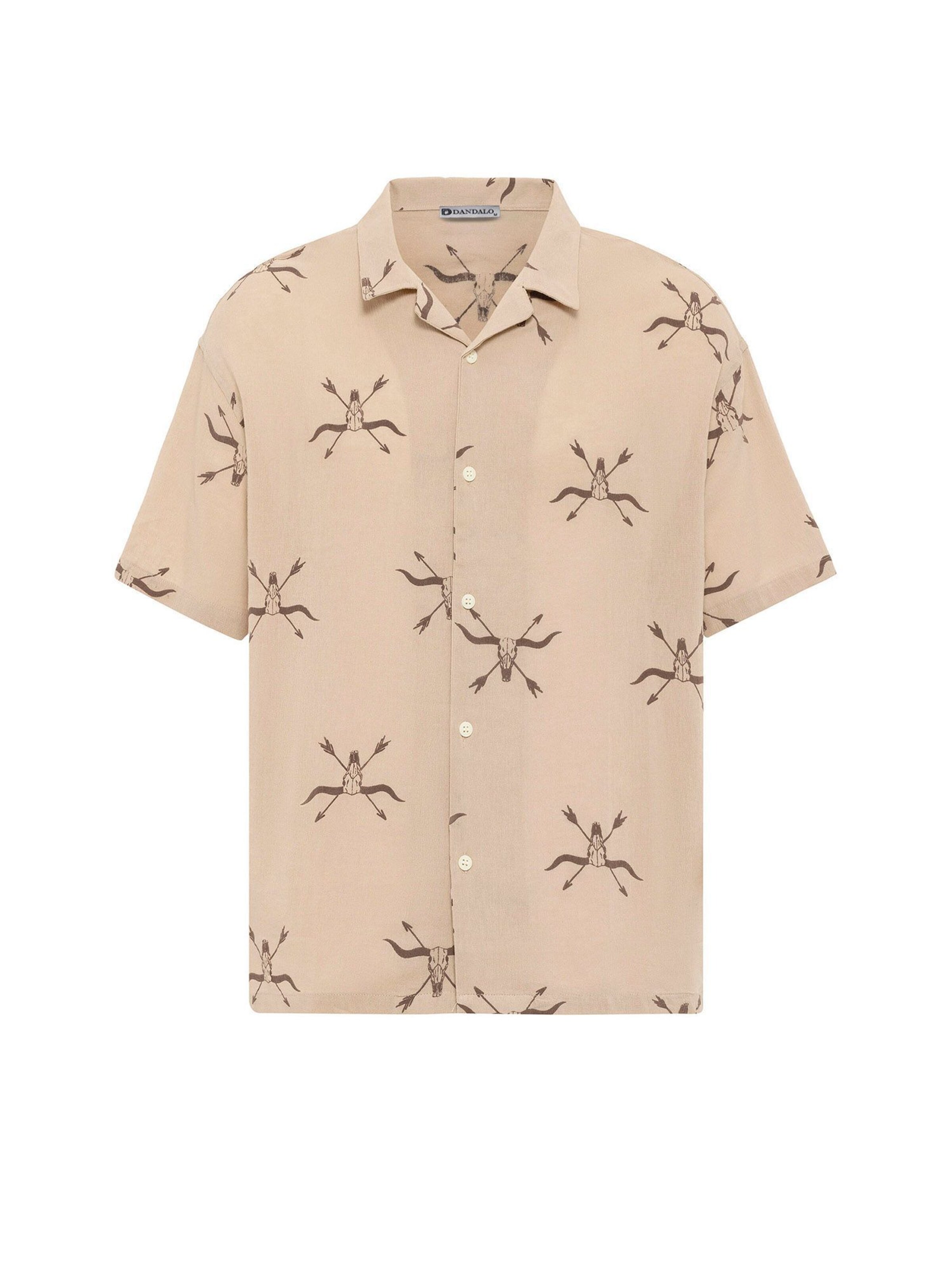 Dandalo Comfort fit Overhemd in Beige: voorkant