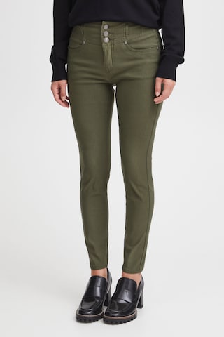 Fransa Skinny Pants 'Zalin' in Green: front