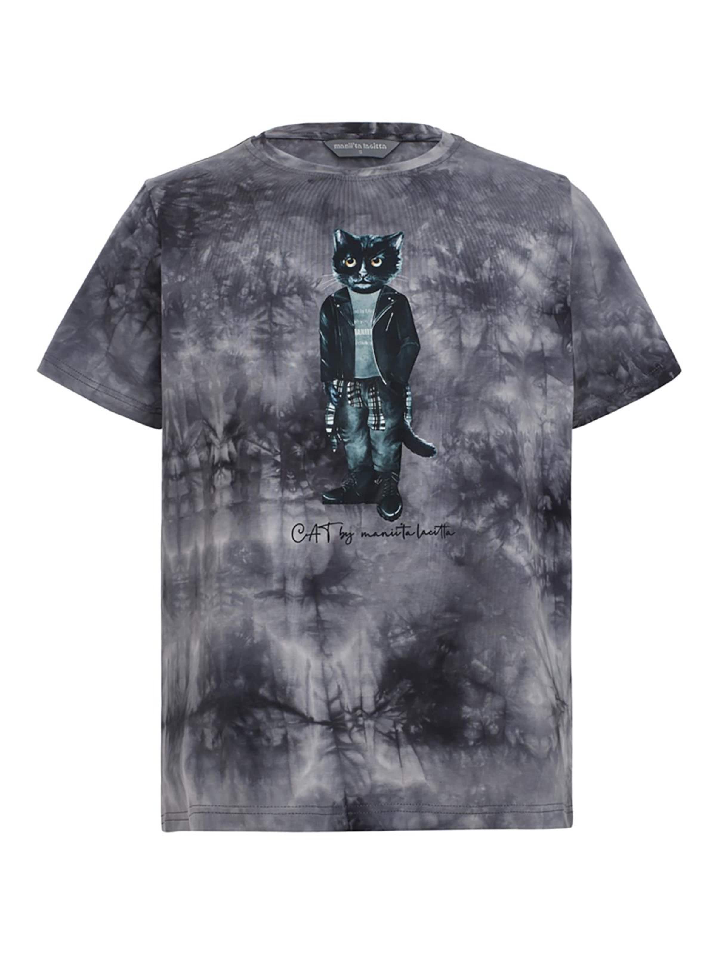 Maglietta 'Rocker Cat' di Cat e Lolette in grigio: frontale