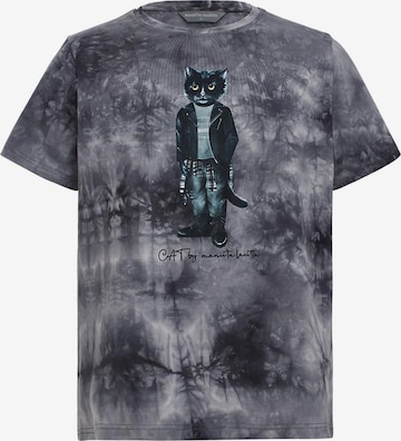 Cat e Lolette - Camiseta 'Rocker Cat' en gris: frente