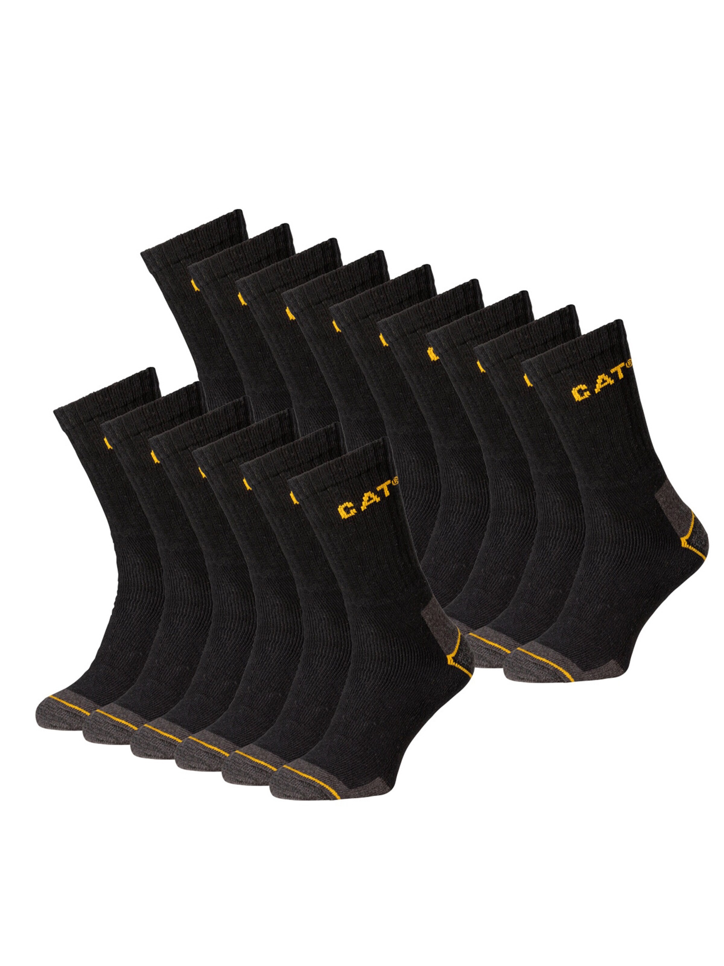CATERPILLAR Sokken 'Workwear Sock CAT' in Zwart: voorkant