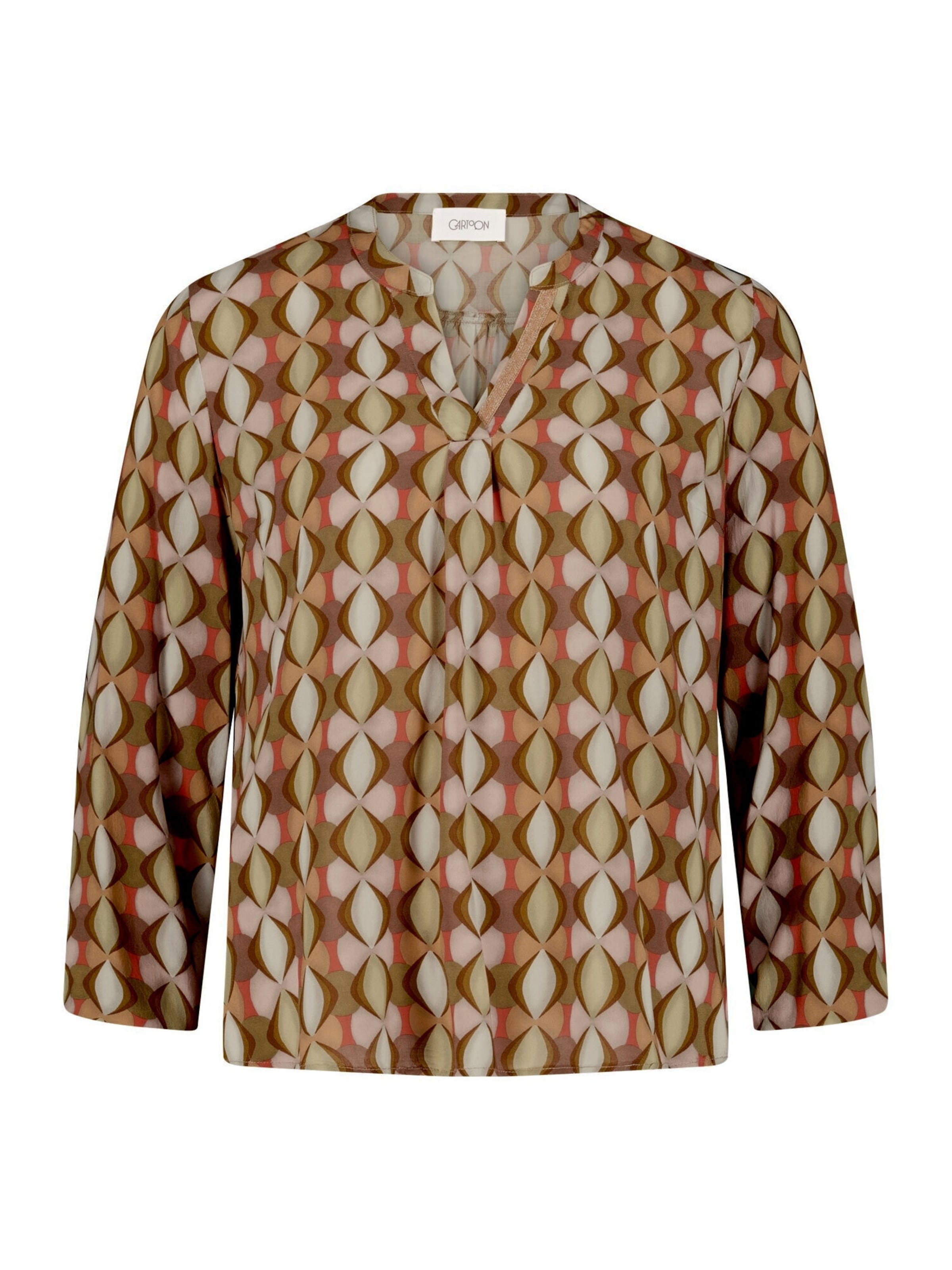 Cartoon Blouse in Groen: voorkant
