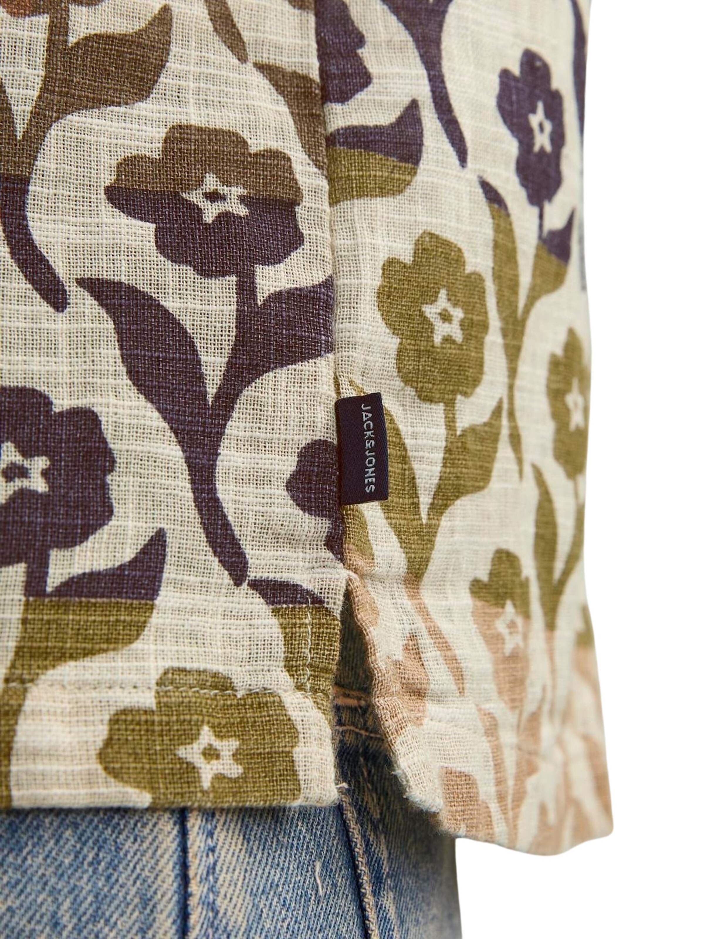 JACK & JONES Comfort fit Button Up Shirt 'JJFlores' in Green