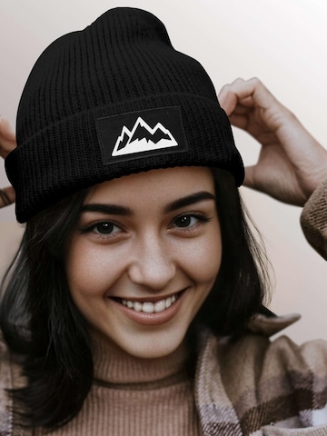 Neverless Beanie 'Mountain' in Black: front