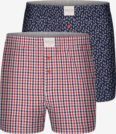 Phil & Co. Berlin Boxershorts 2-Pack 'Double Classics ' in blau / rot, Produktansicht