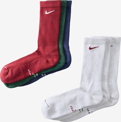 Nike Sportswear Čarape veličine 34-38 u mornarsko plava / travnato zelena / vatreno crvena / bijela, Pregled proizvoda