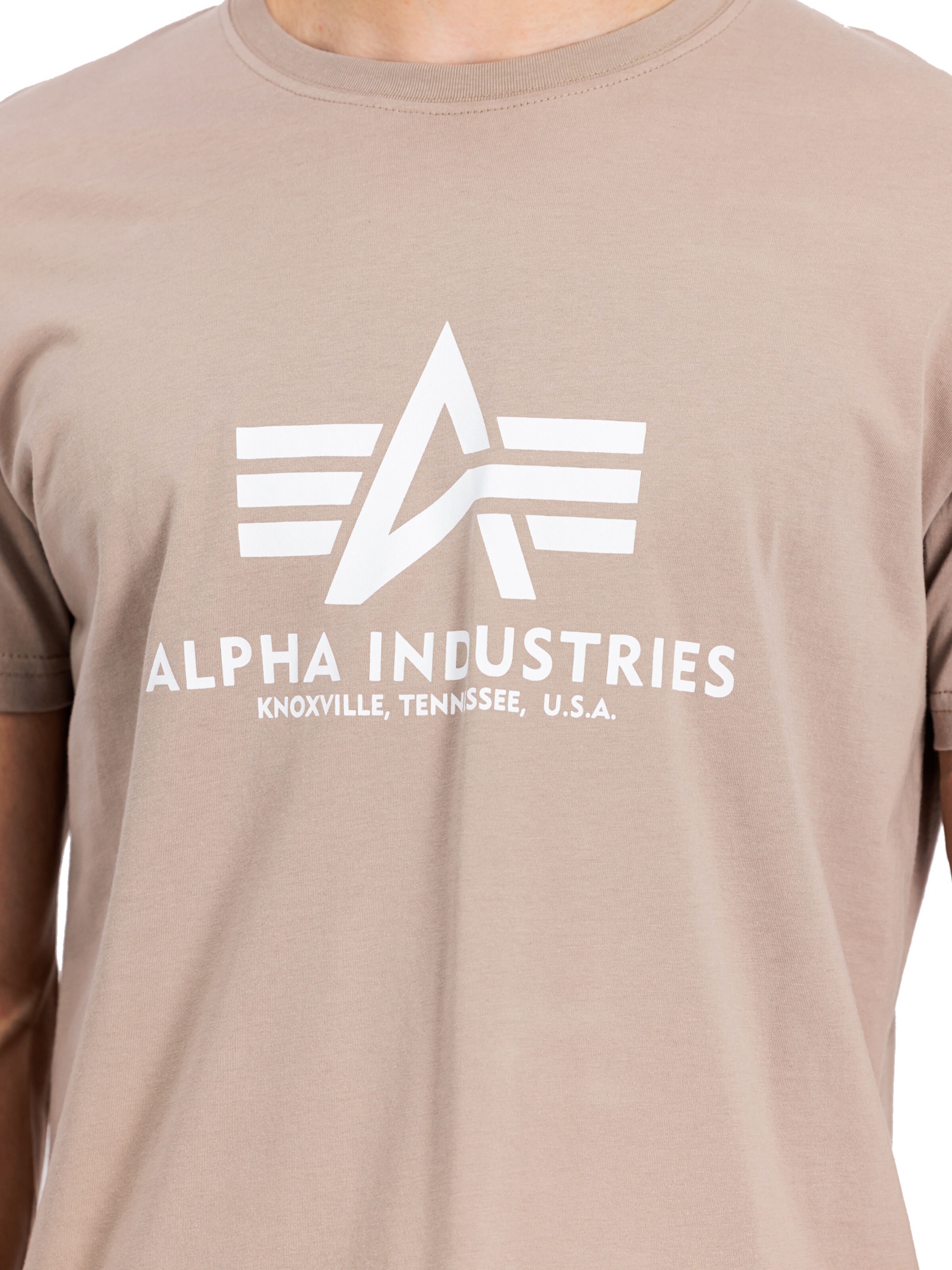 ALPHA INDUSTRIES T-Shirt 'Basic' in Beige