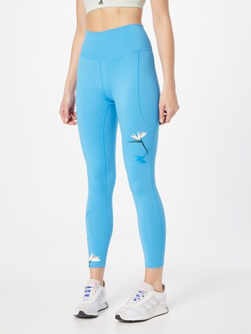 ADIDAS SPORTSWEAR Skinny Workout Pants 'Thebe Magugu Studio' in Blue: front