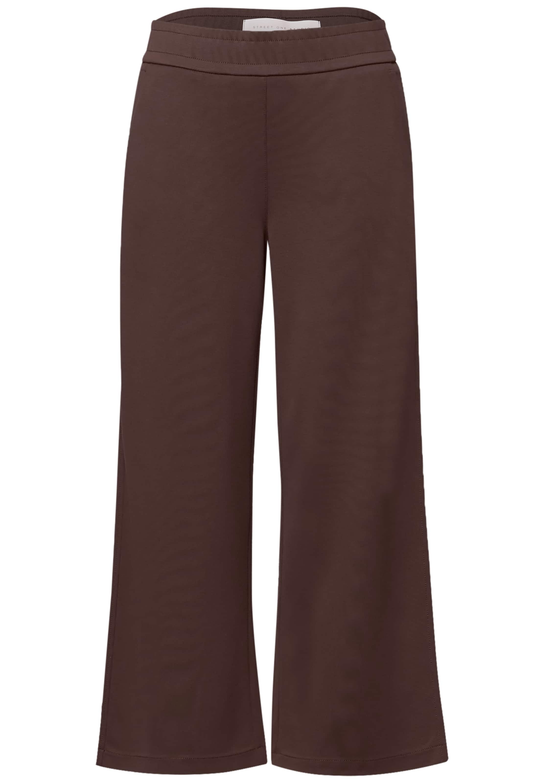 Street One Studio Wide leg Pants in Brown: front