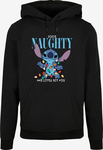 Felpa 'Lilo And Stitch - Naughty And Nice' di ABSOLUTE CULT in nero: frontale