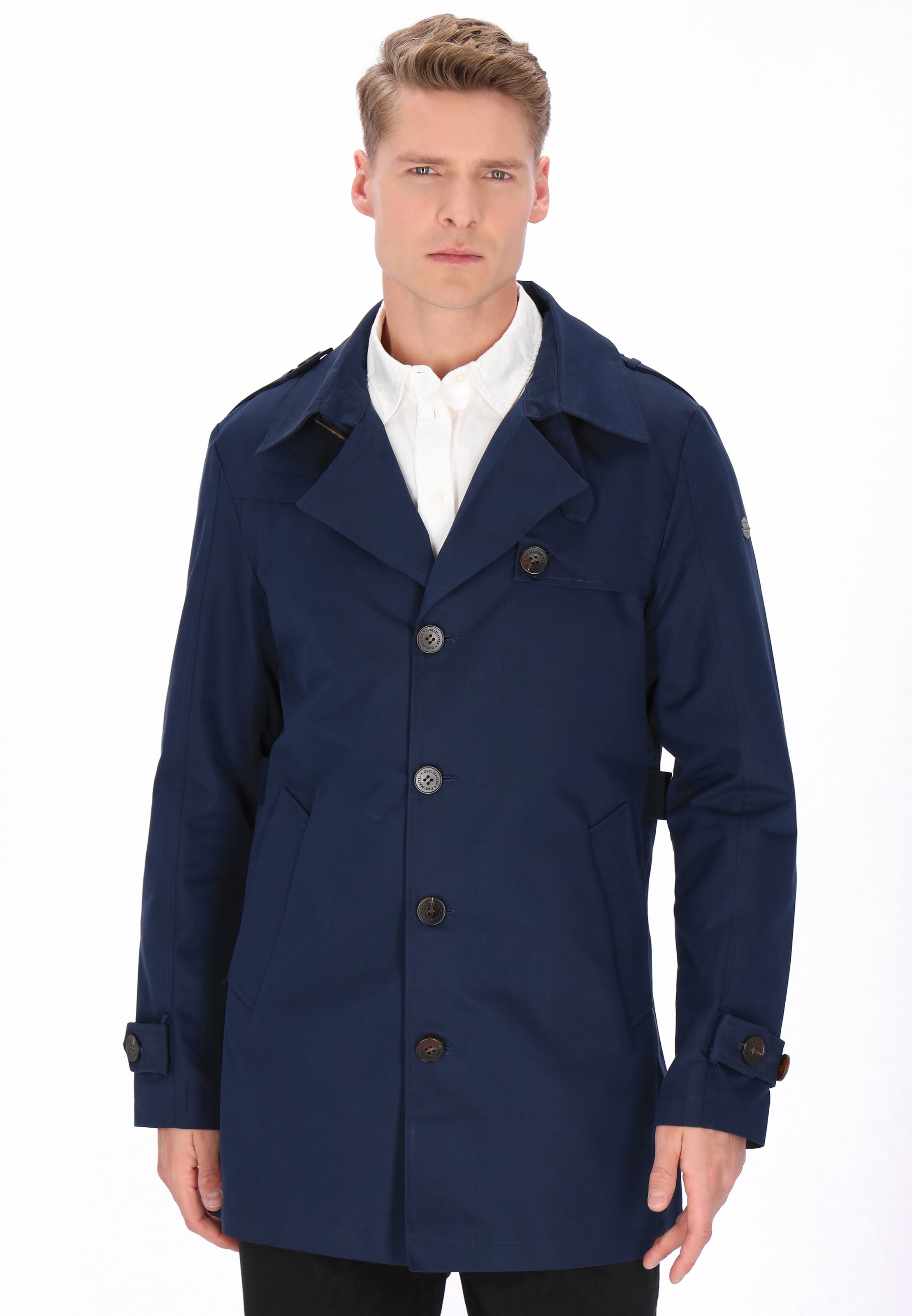 DreiMaster Klassik - Sobretudo meia-estação em azul: frente