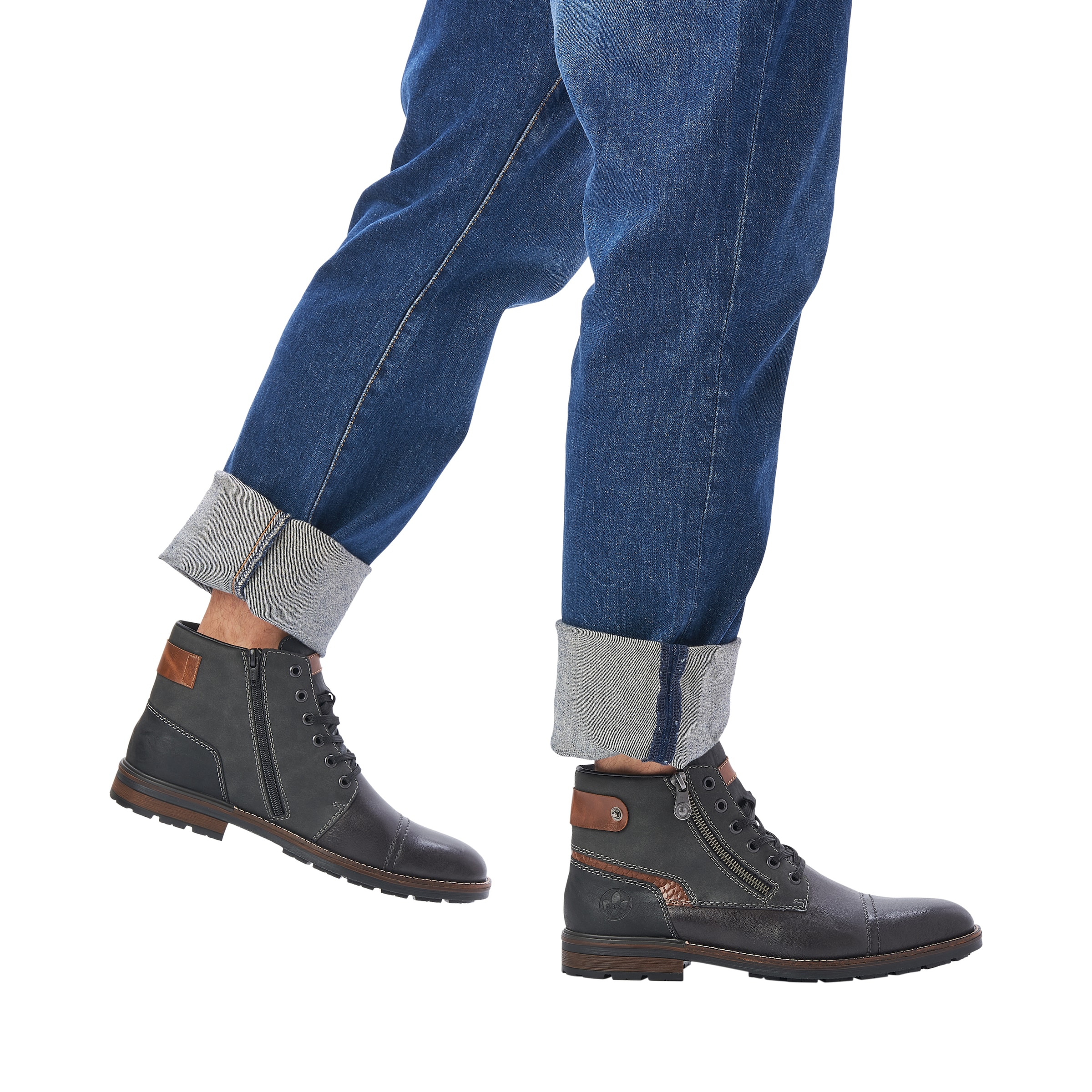 Bottines à lacets Rieker en gris