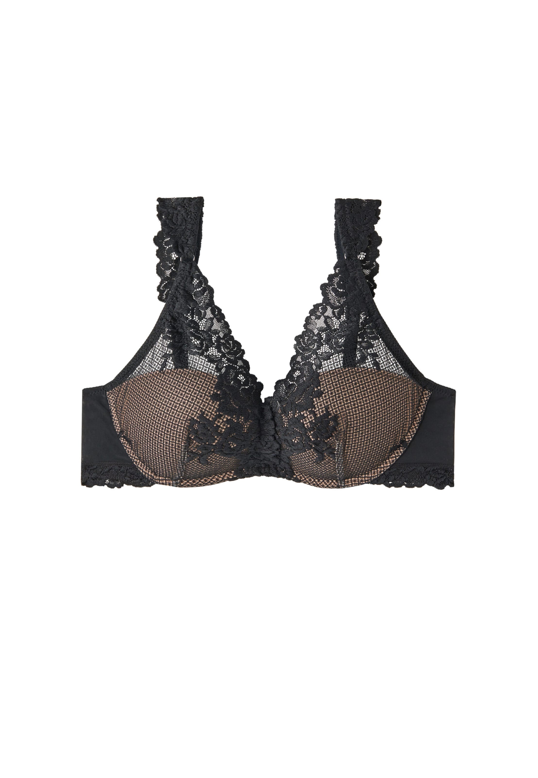 INTIMISSIMI Triangel BH 'Pretty Flowers' in Schwarz: Vorderseite