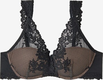 INTIMISSIMI Balconette Bra 'Pretty Flowers' in Black: front