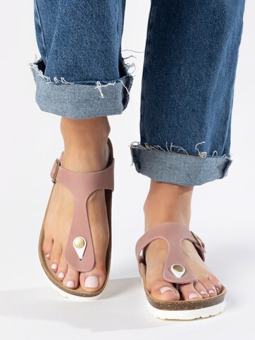 Tongs 'MERCURE' Bayton en rose : devant