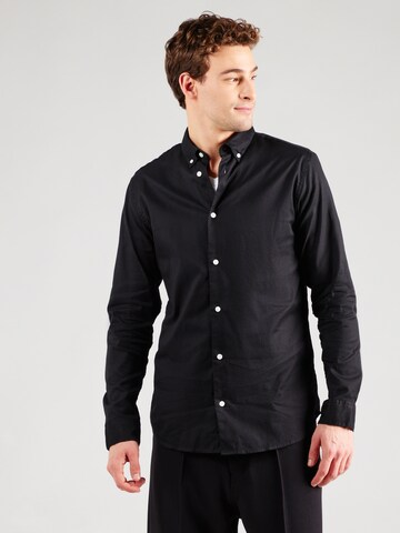Coupe regular Chemise 'JPRBLALEWIS' Jack & Jones Premium en noir : devant