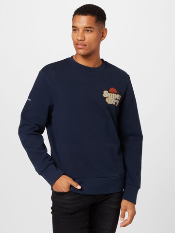 Superdry Sweatshirt 'Cooper Nostalgia' i blå: framsida