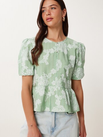 Happiness İstanbul Blus i grön: framsida
