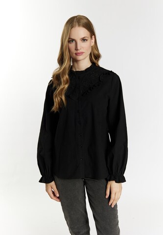 Camicia da donna di DreiMaster Vintage in nero: frontale