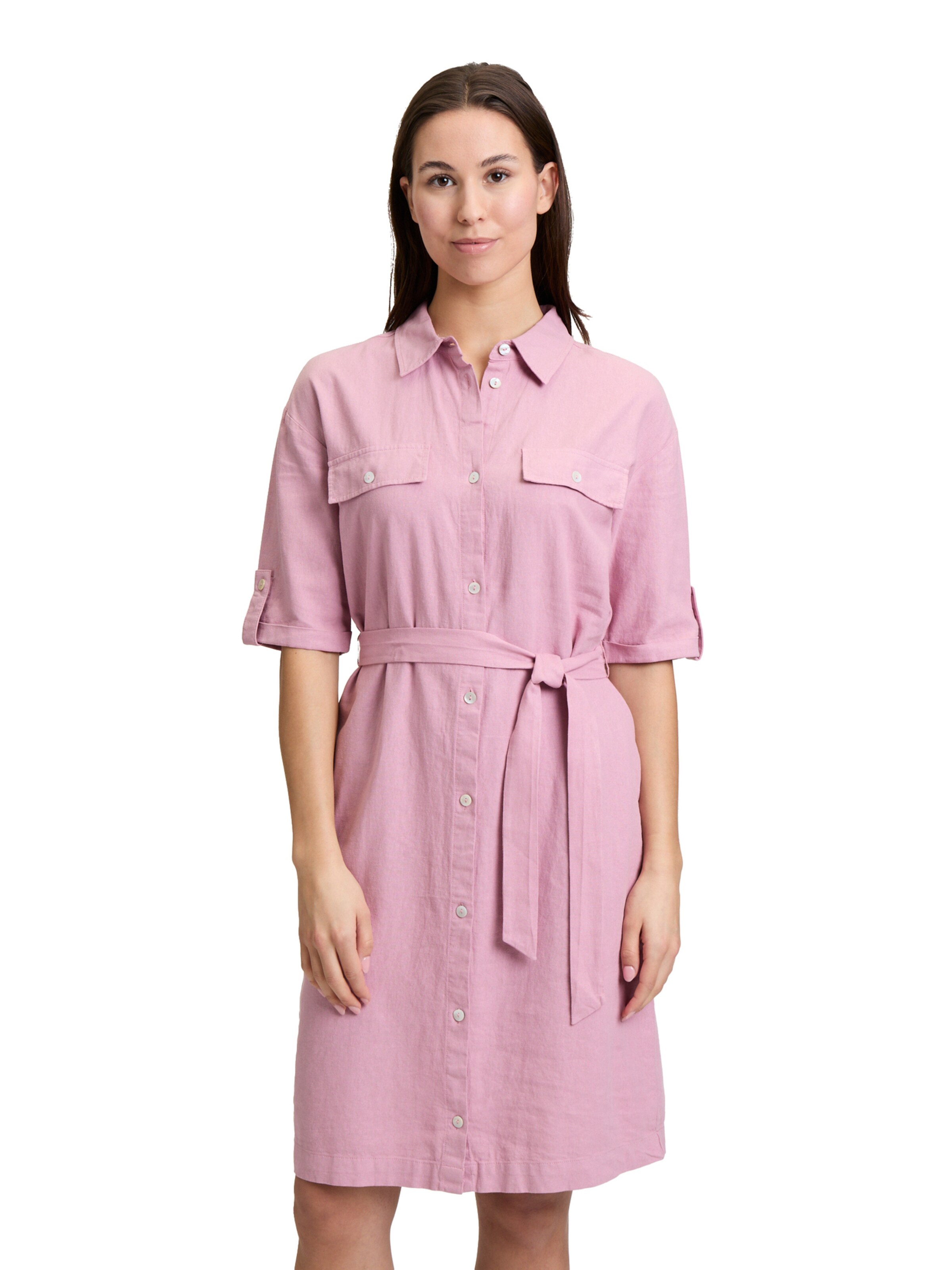 Cartoon Freizeitkleid mit Gürtel in Pink: Vorderseite