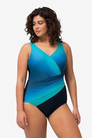 Ulla Popken T-shirt Swimsuit in Blue: front