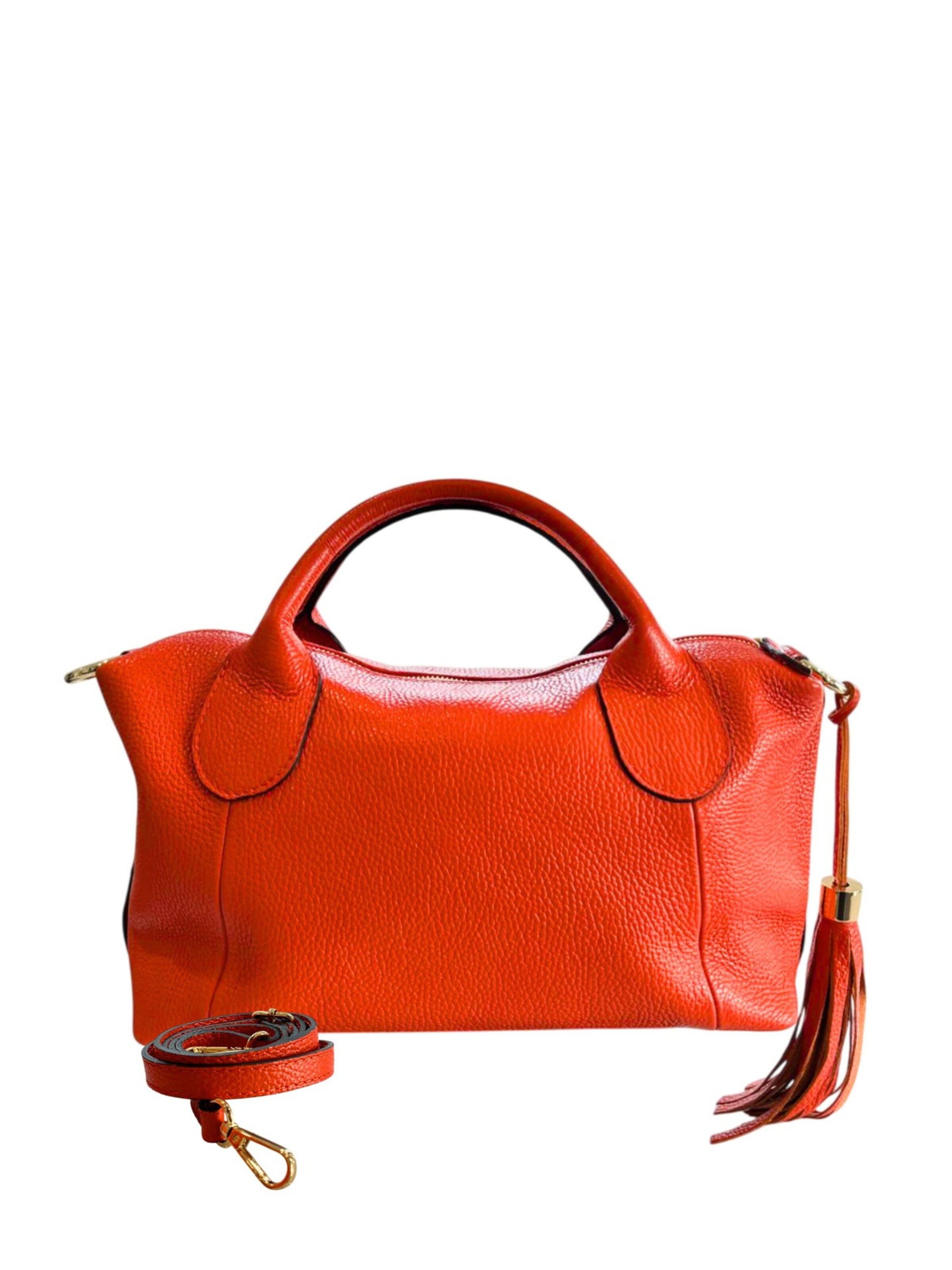 Borsa a mano 'Borsa a Mano Donna Pelle Vacchetta 100% - Modello Lucca Baldinini' di Baldinini Trend in arancione