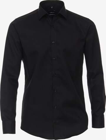 VENTI Button Up Shirt in Black: front