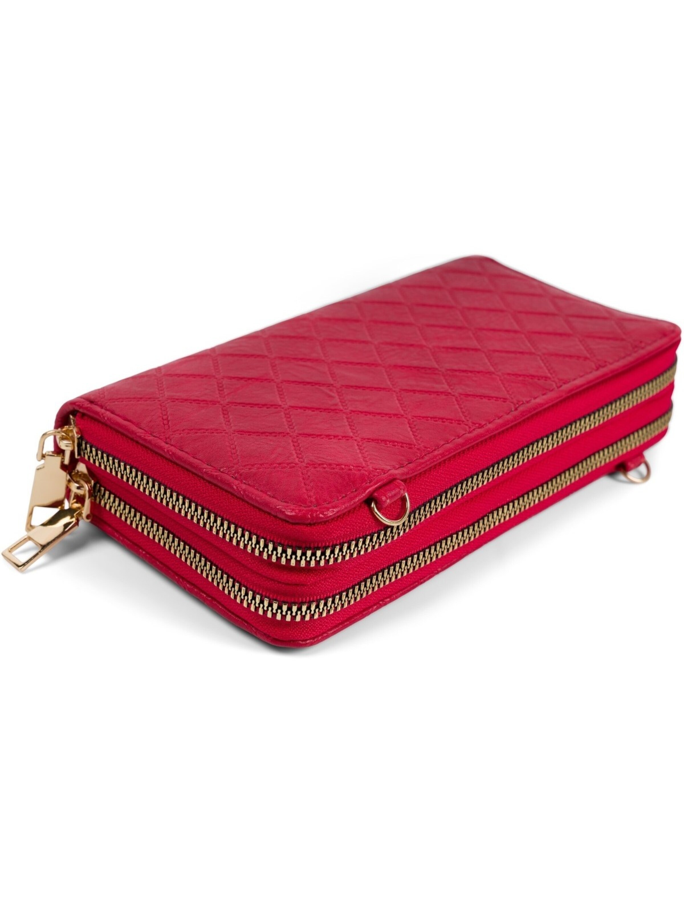 styleBREAKER Crossbody bag '2 in 1 Umhängetasche - Geldbörse Rauten' in Red