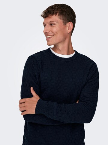 Pull-over 'Kalle' Only & Sons en bleu