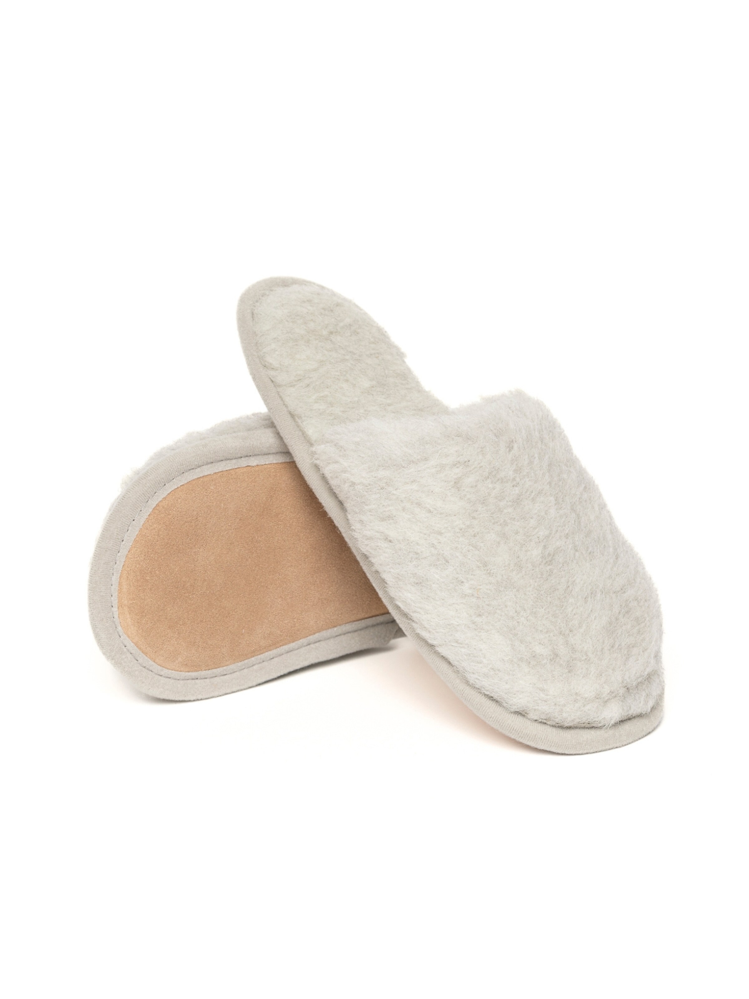 Gottstein Slippers 'Curly Alpaca Curly Alpaca' in Grey