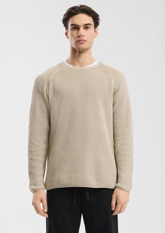 Pull-over QS en beige : devant