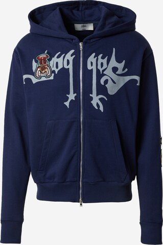 Luka Sabbat for ABOUT YOU Zip-Up Hoodie 'Kai' in Blue: front