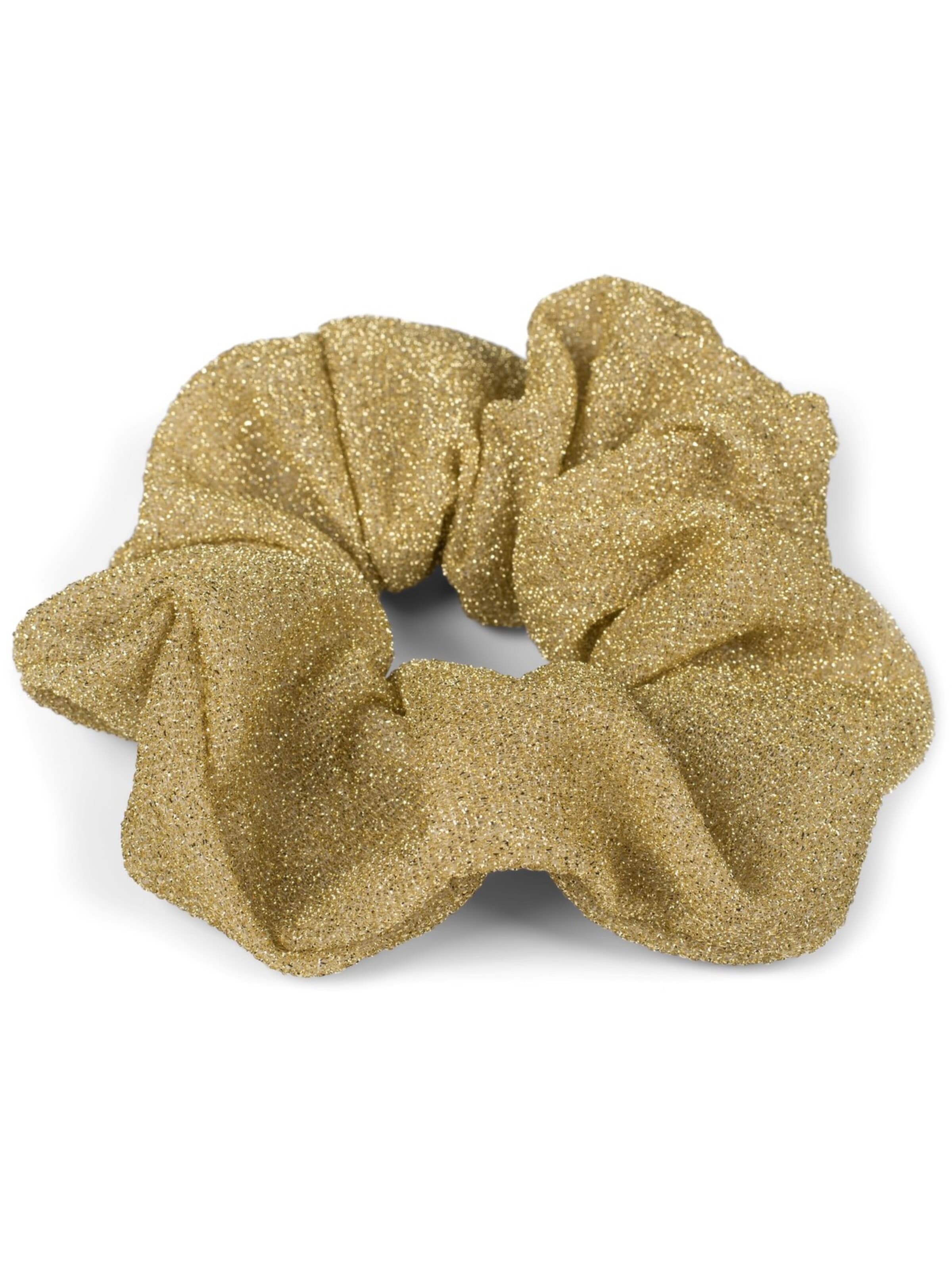styleBREAKER Hair jewelry 'Glitzer Scrunchie Haargummi' in Gold