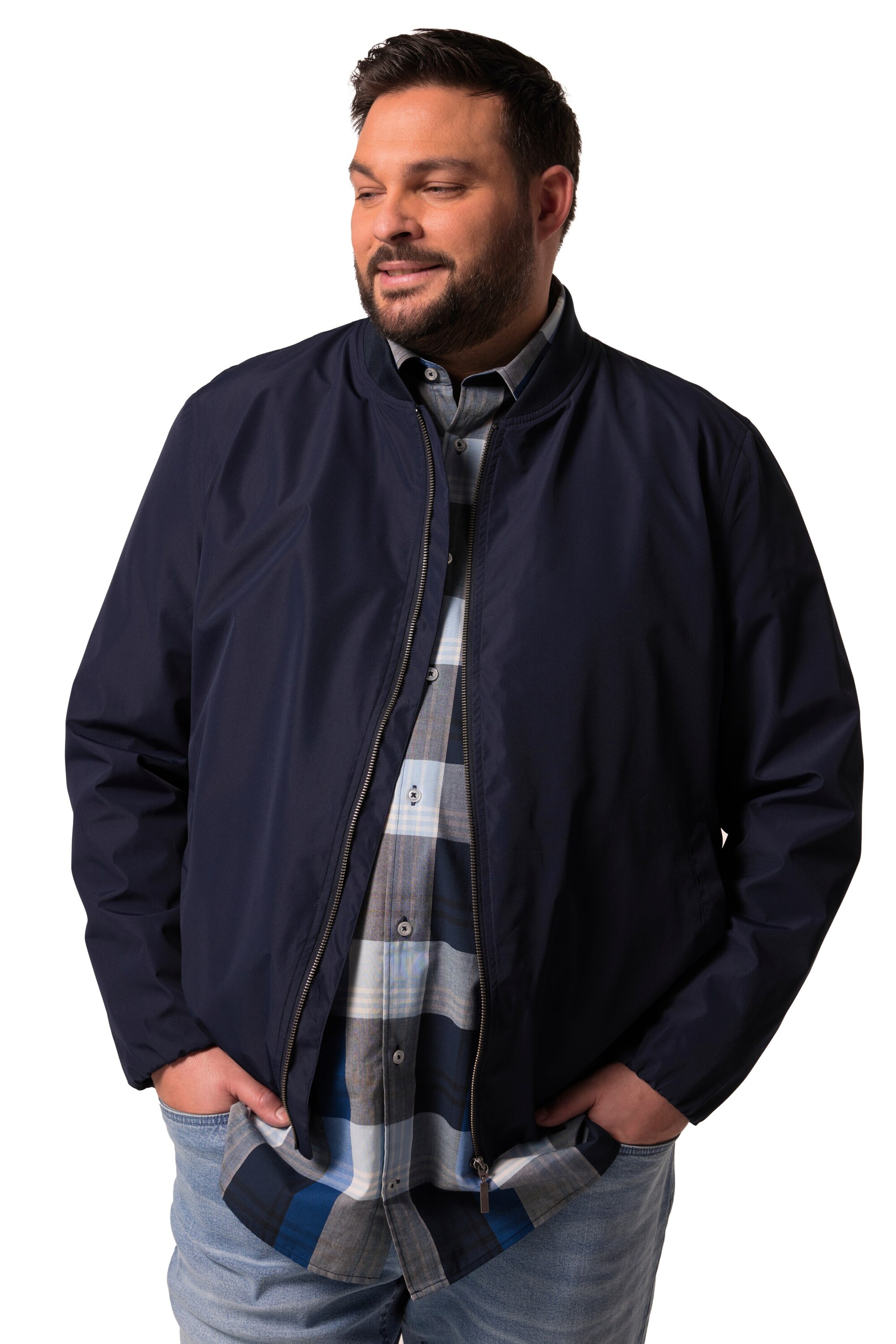 Men Plus Between-season jacket in Blue: front