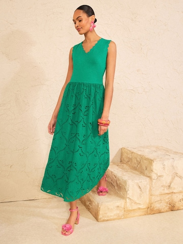 Robe love & roses en vert