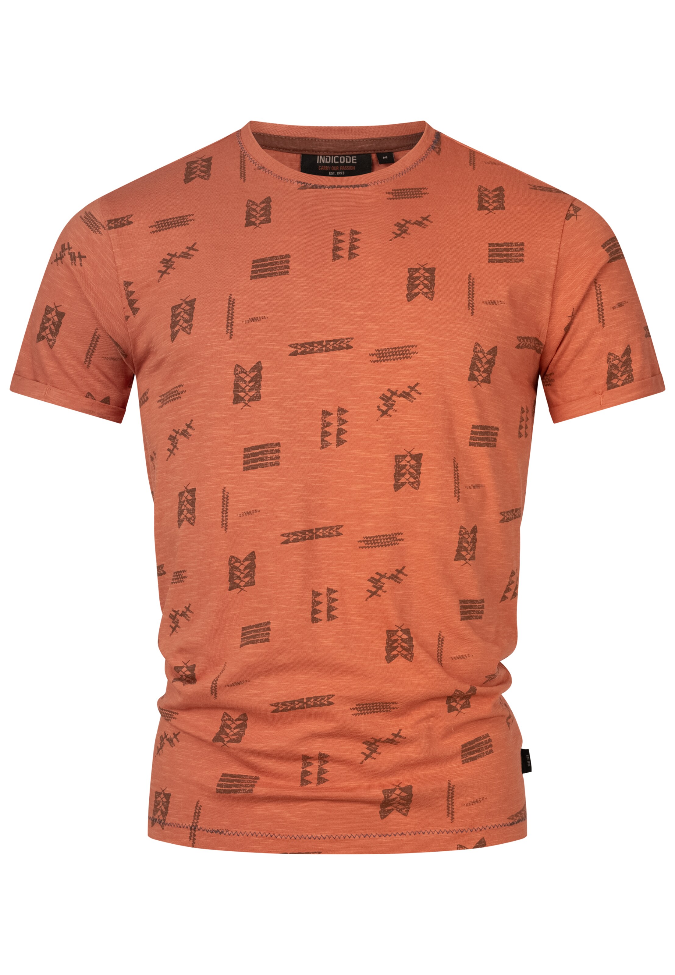 INDICODE JEANS Shirt 'Asbjorn' in Orange: front